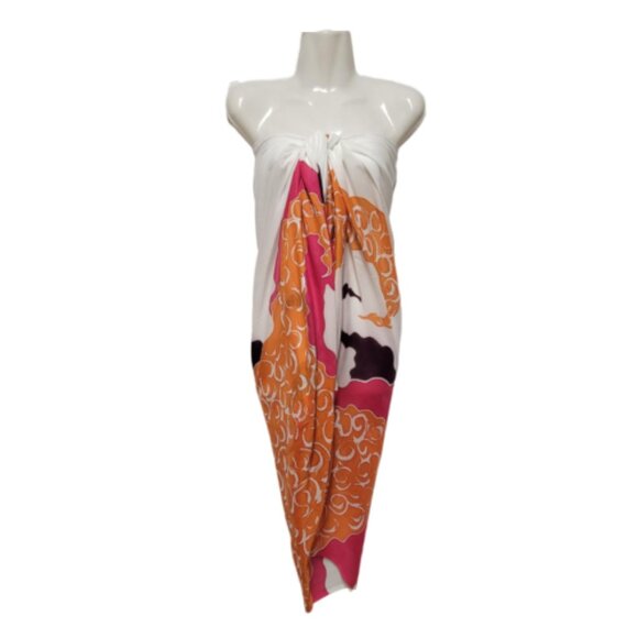 Cover Up Handpainted Cotton Batik Coverups Strapless Dress Wrapskirt Home Accent - Picture 5 of 6